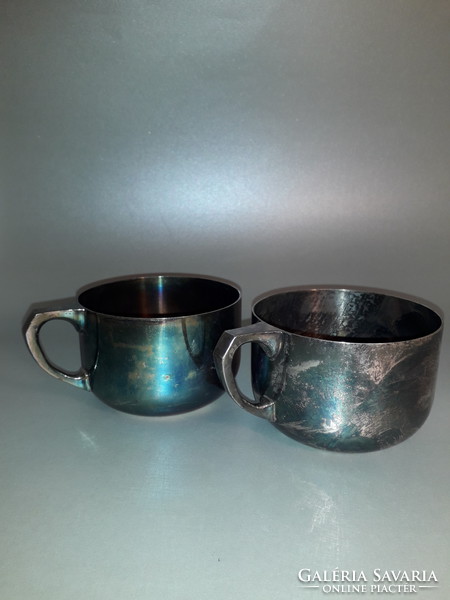 Marked metal Bohrmann cups and glasses in a pair from 1930