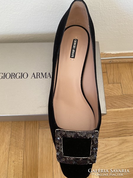 Georgia Armani fekete Bársony új alkalmi cipő