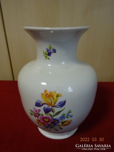 Hollóház porcelain vase with a bouquet of spring flowers. He has! Jókai.