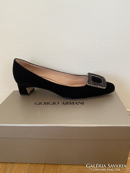 Georgia Armani fekete Bársony új alkalmi cipő