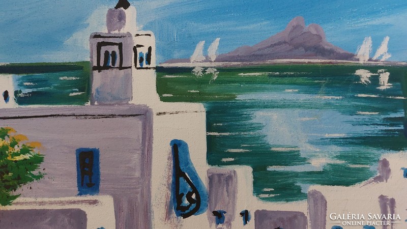 (K) cozy Mediterranean painting 33x46 cm