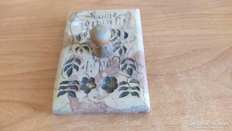 (K) stone-carved letter weight from 1908