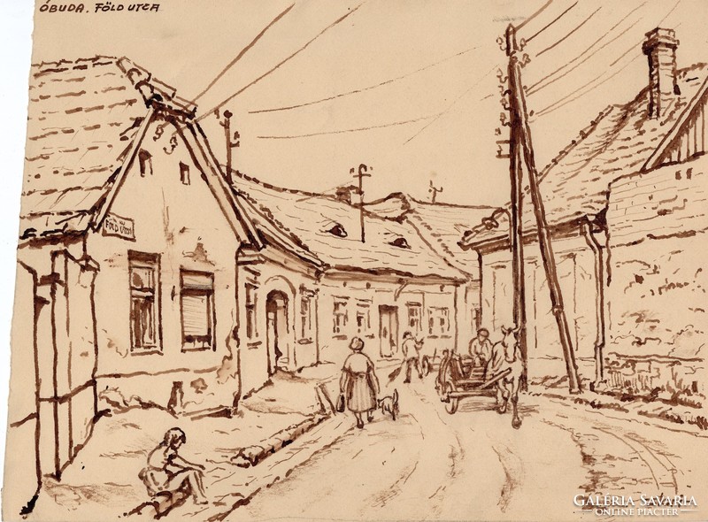 Sostarics Lajos (1896-1968): Óbuda, Föld utca (50-es évek)