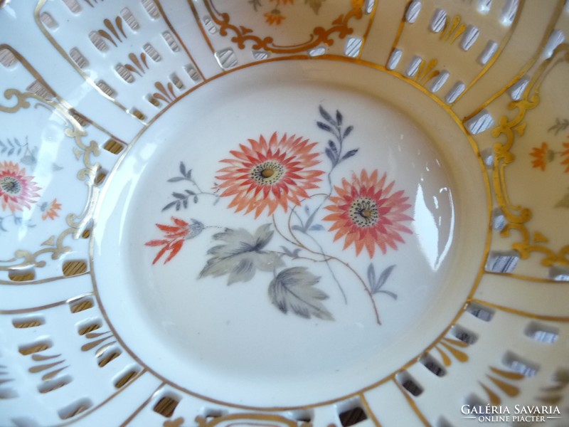 Antique zsolnay flower patterned bowl