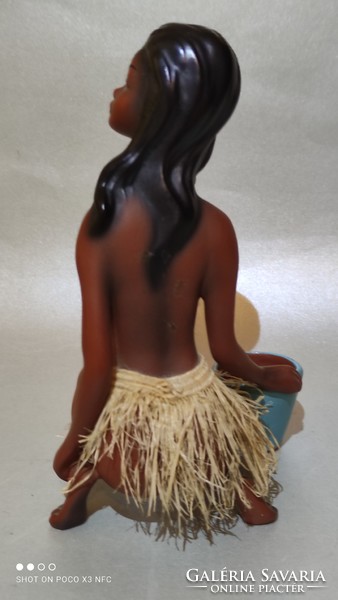 Albert Stunz design for Cortendorf jelzett kerámia ritkaság hawaii lány akt szobor 1950-es évek