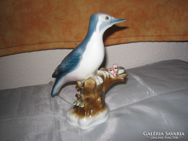 Zsolnay hand - painted woodpecker - kingfisher 18 cm tall