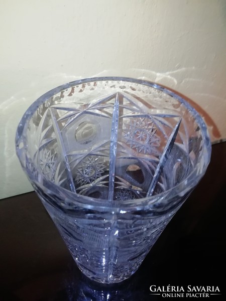 Real antique crystal good heavy vase in very nice flawless condition