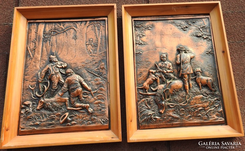 Galvanoplasztika bronz vadászati képek