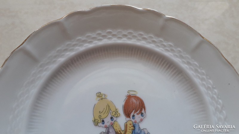 Régi porcelán tányér mesemintás angyalkás retro tányér 20 cm