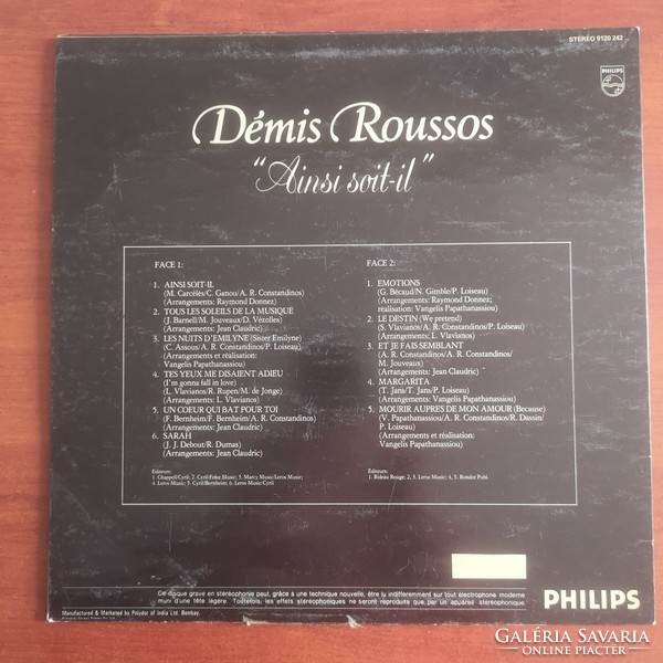 Demis Roussos: "Ainsi soit-il" bakelit lemez