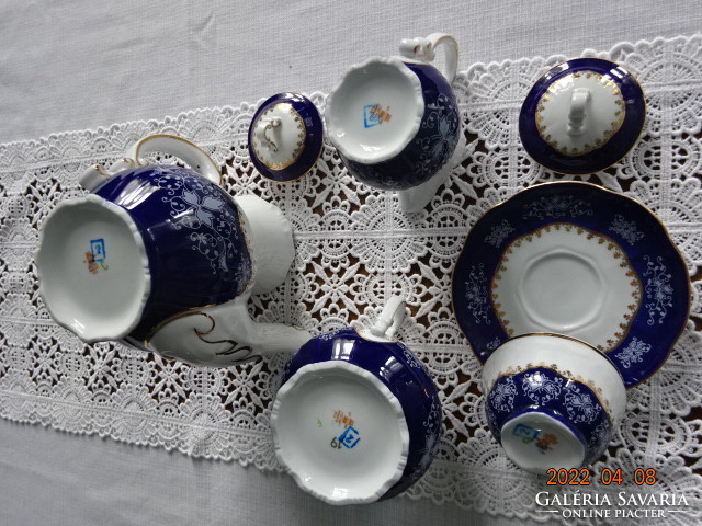 Zsolnay porcelain coffee set for six people, pompadur ii. He has!