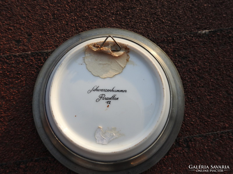 Schwarzenhammer porcelán tányér szett cink peremmel - 3 darabos !