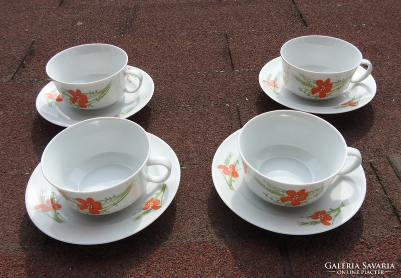 Alföldi 4 személyes teás csésze készlet - pipacs és búza mintával