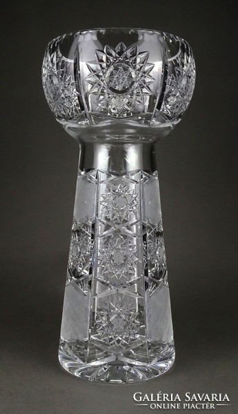 1I571 old large polished glass vase 37 cm