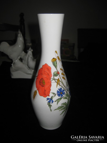 Zsolnay  mezei virágos  váza a 60 - as évekből    , 24 cm