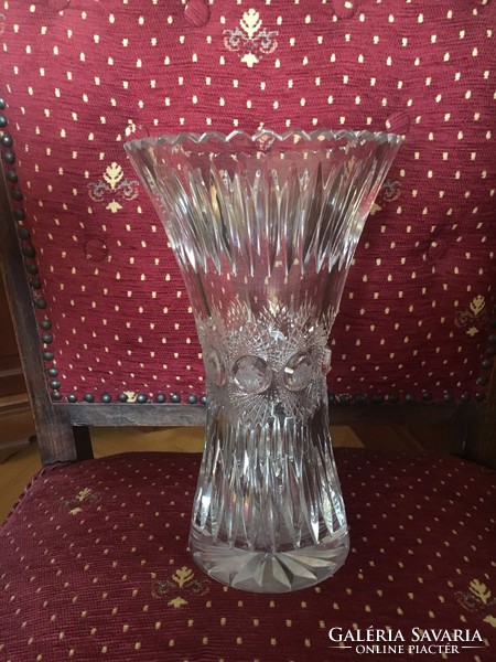 Modern beautiful brushed crystal vase with youthful shape and pattern