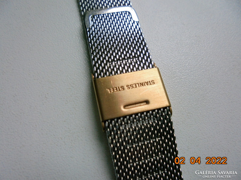 Cluse stainless mesh silver watch strap with gold clasp
