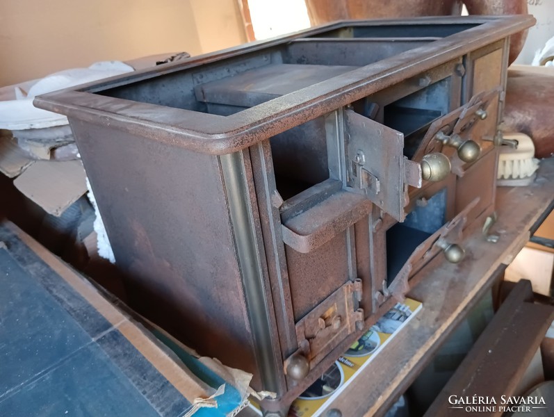 Ritka Vizsgamunka Antik Népi 100 éves  Sparhelt  makett  vizsga munka kályha masina tűzhely modell