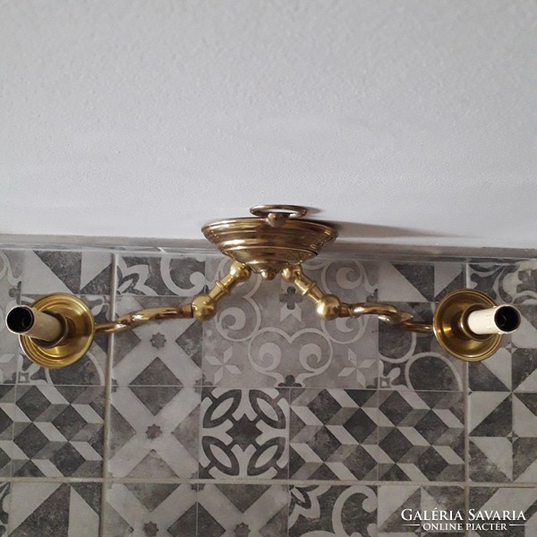 Antique two-pronged copper wall bracket for sale!