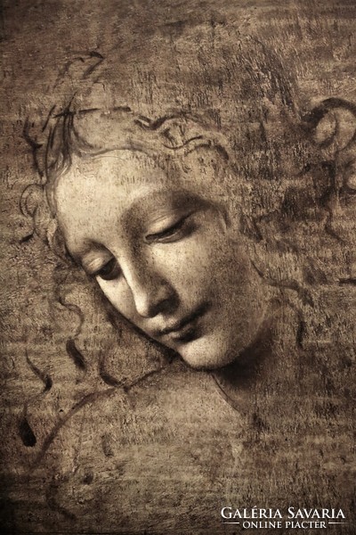 Leonardo da Vinci -  La Scapigliata - vászon reprint vakrámán