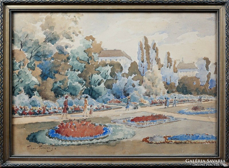 Attributed to Jena Tibai-takács (1876-1943) Sunday afternoon in the park