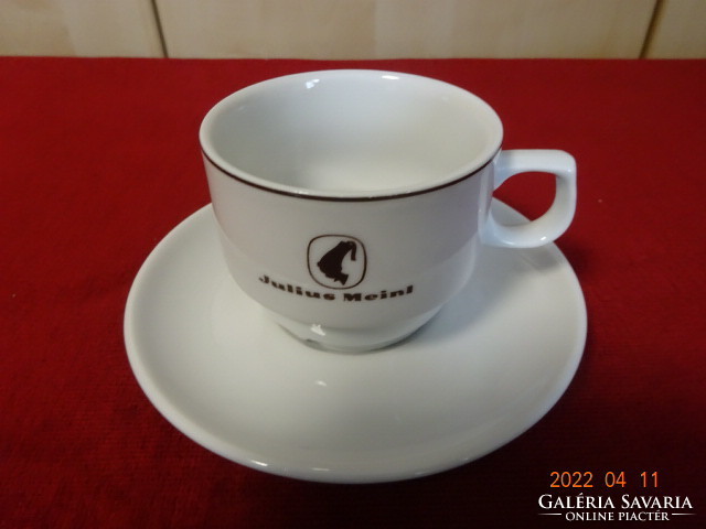 Czechoslovak porcelain teacup + placemat with julius meinl advertising sign. He has! Jókai.
