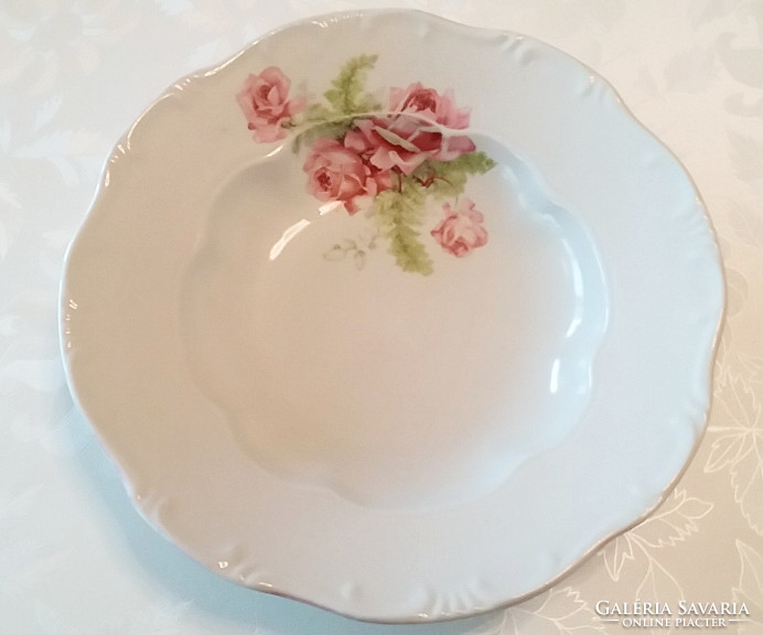 Régi Zsolnay porcelán rózsás tányér 23 cm