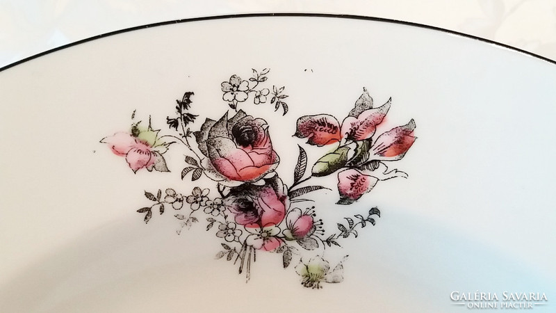 Régi vintage porcelán falitányér rózsás dísztányér virágos tányér 23 cm