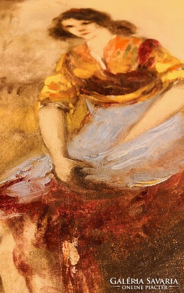 FK/182 - Nádler Róbert festőművész – Lány a vízparton című festménye