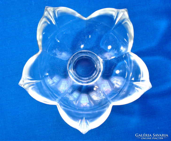 Waterlily shaped glass candle v. Candlestick
