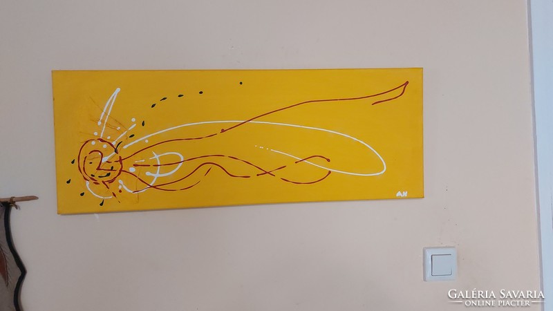 (K) Hangulatos absztrakt festméyny 80x30 cm