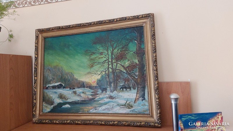 Kovács László szép tájkép festménye 74x57 cm