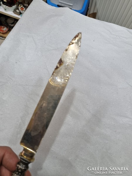 Knife with silver handle