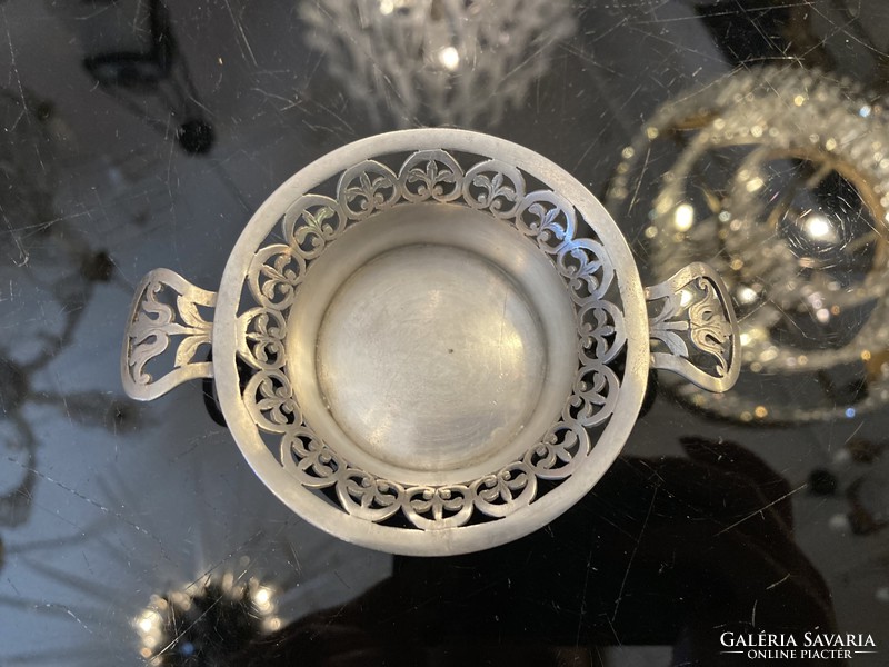 Silver antique Viennese bowl with openwork pattern