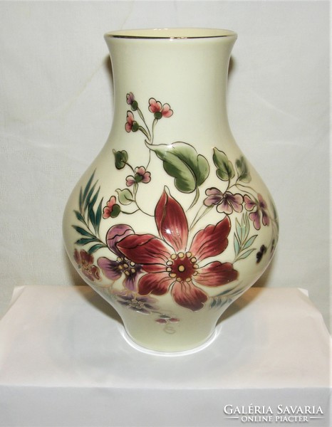 Zsolnay orchid patterned vase - exclusive porcelain