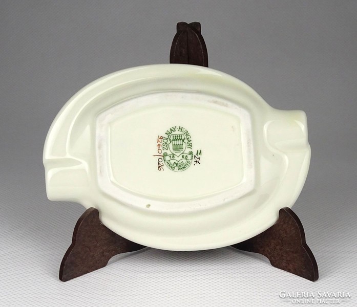 1I109 old zsolnay porcelain butter-colored ashtray 11.8 Cm