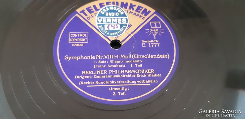 Erich kleiber schubert conducts gramophone record shellac 78 rpm 3 pcs
