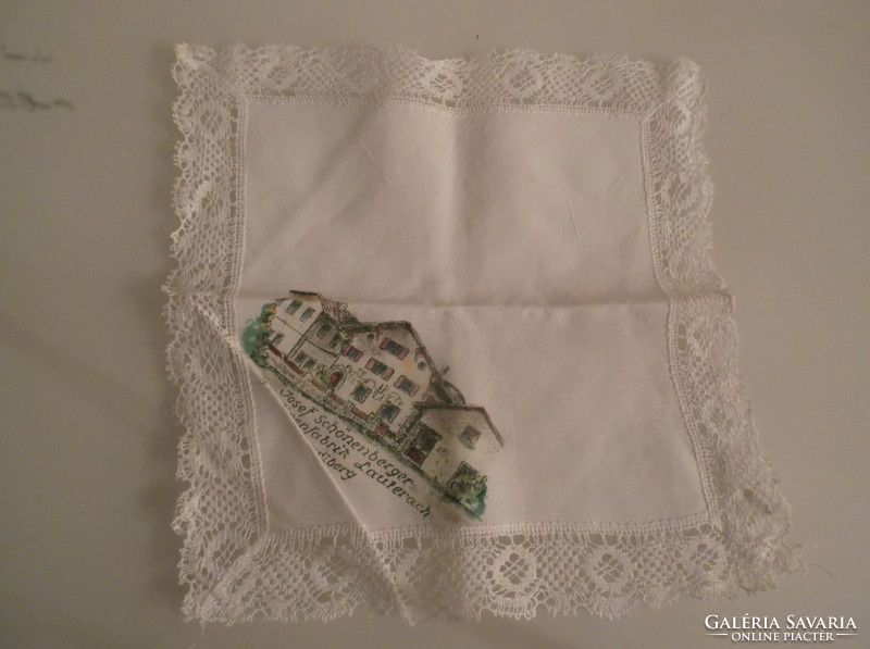 Handkerchief - hand crochet in the round - large - unused - Austrian - handkerchief - 25 x 24 cm