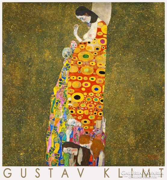 Gustav Klimt Hope 1908 Viennese Art Nouveau art nouveau art poster gold pregnant woman colorful cloak