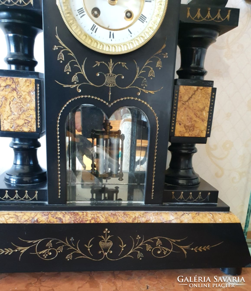 Brocot dam antique marble fireplace clock furniture clock set