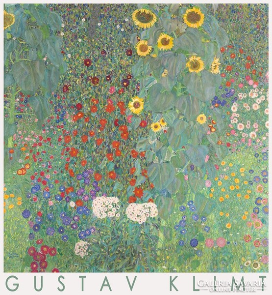 Gustav Klimt Garden with Sunflowers 1907 Viennese Art Nouveau Art Nouveau Art Poster Colorful Flower Field