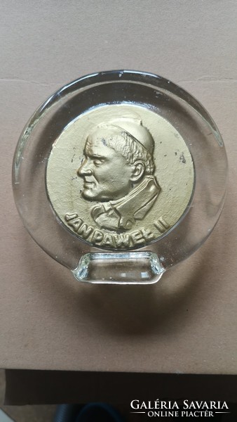 II. János Pál pápa üveg emlékkép