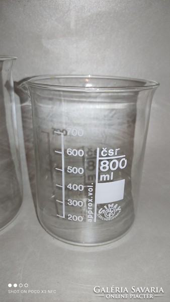 Simax laboratory glass measuring cup 1000ml 800ml marked together
