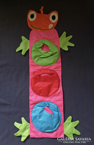 Retro cheerful colorful hanging toy storage frog 110 cm