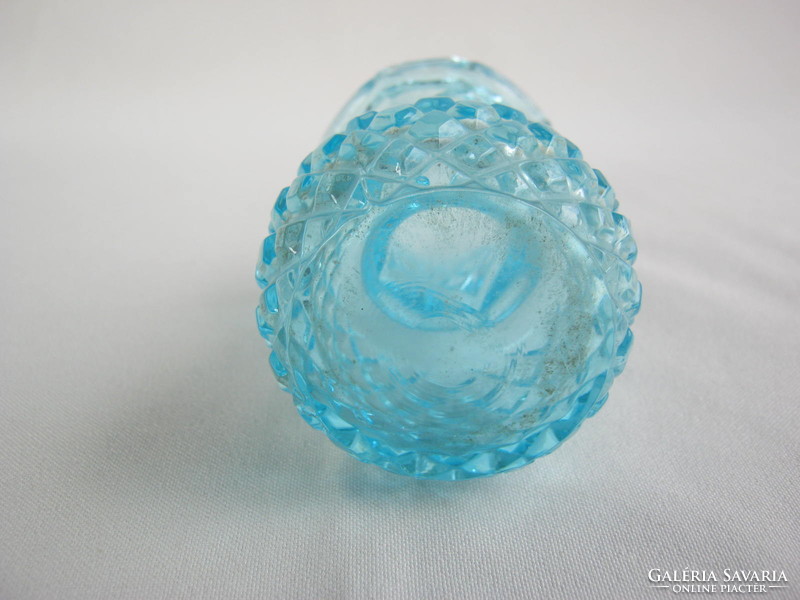Retro ... Bohemian blue glass small vase