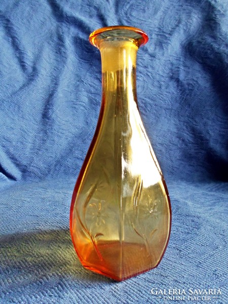 Antique 6-angle glass bottle, 18 cm