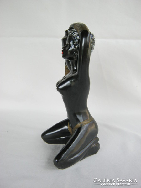 African woman girl with a jug larger ceramic figure