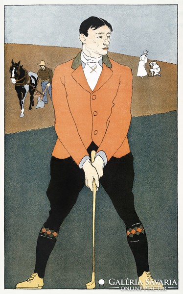 Edward Penfield - Golf - vászon reprint vakrámán