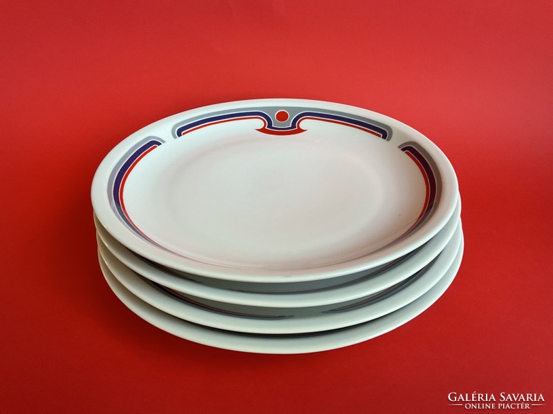 Great Plain art deco big plate red blue gray flat plate