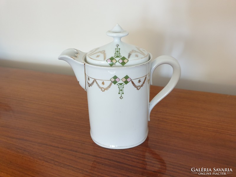 Antik porcelán kávés kanna szecessziós régi teás kávés kiöntő